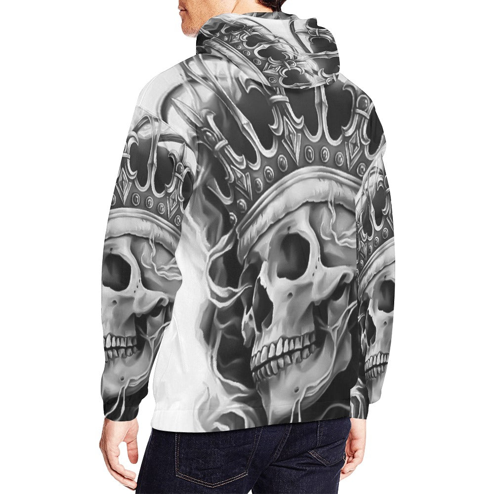 Men's All Over Print Skull King Hoodie