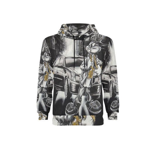 Men's Long Sleeve Fleece Graphic Print Bugs Hoodie