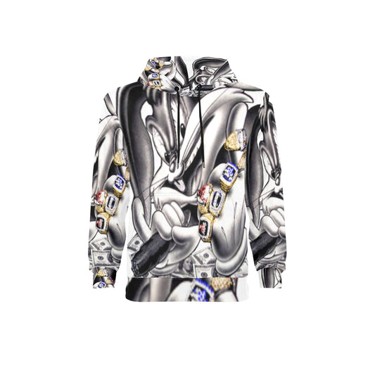 Men's Long Sleeve Fleece All Over Print Hoodie