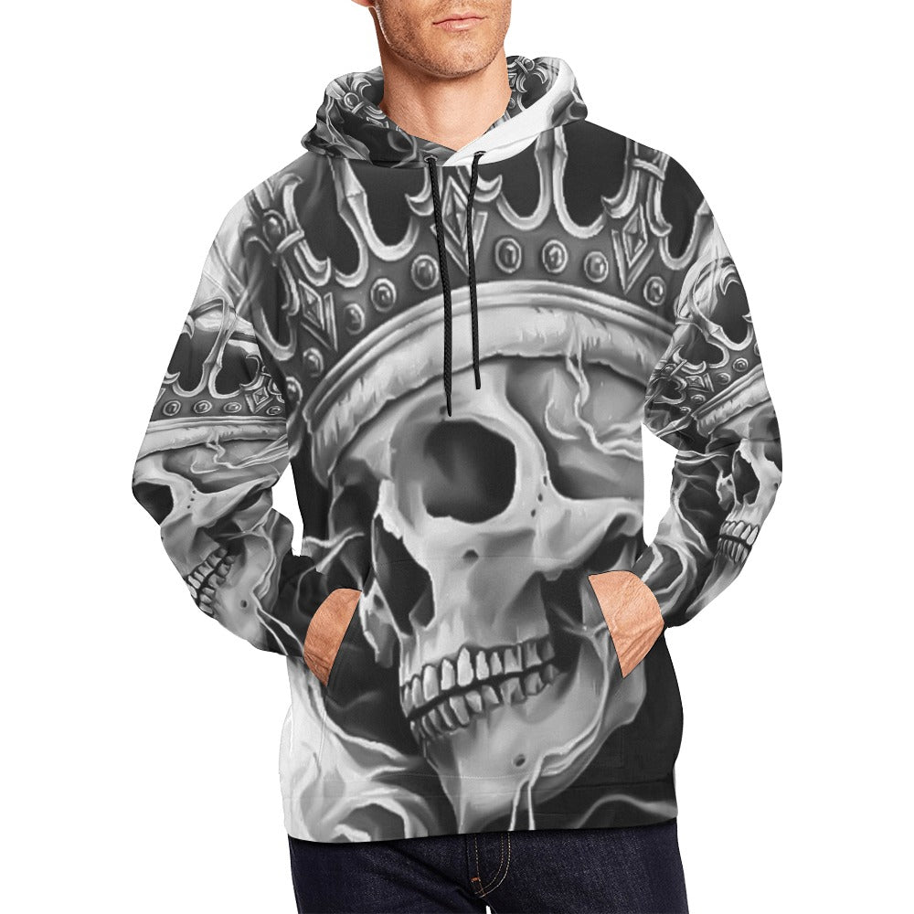 Men's All Over Print Skull King Hoodie