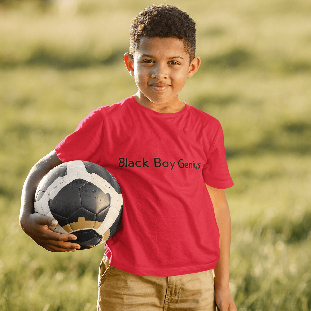 Black Boy Genius Short Sleeve Boys T Shirt